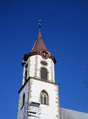 Turmspitze Stehfalzdeckung in Kupfer