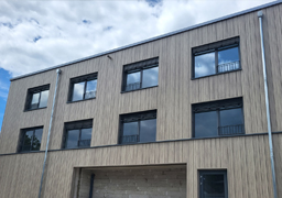 Dangel panel facade in wood look